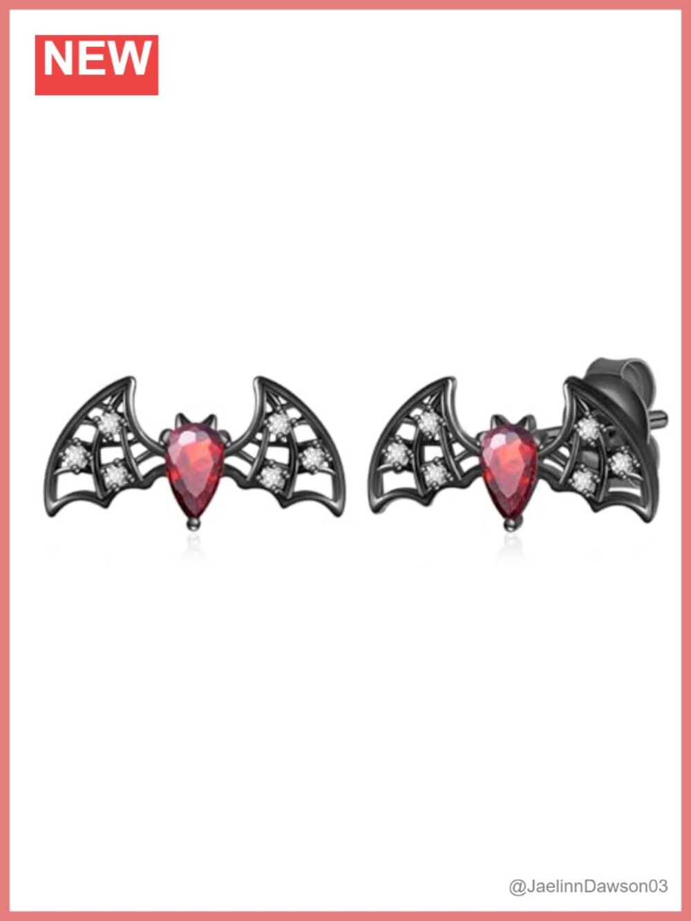 925 Sterling Silver Gothic Bat Stud Earrings for Women Hypoallergenic